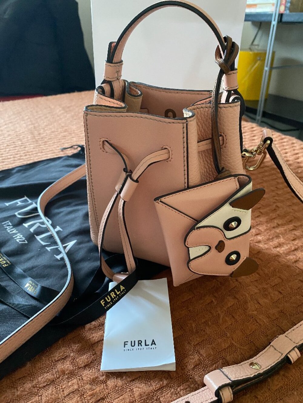Brand New Furla Blush Pink Bag & Rare Limited Card Holder